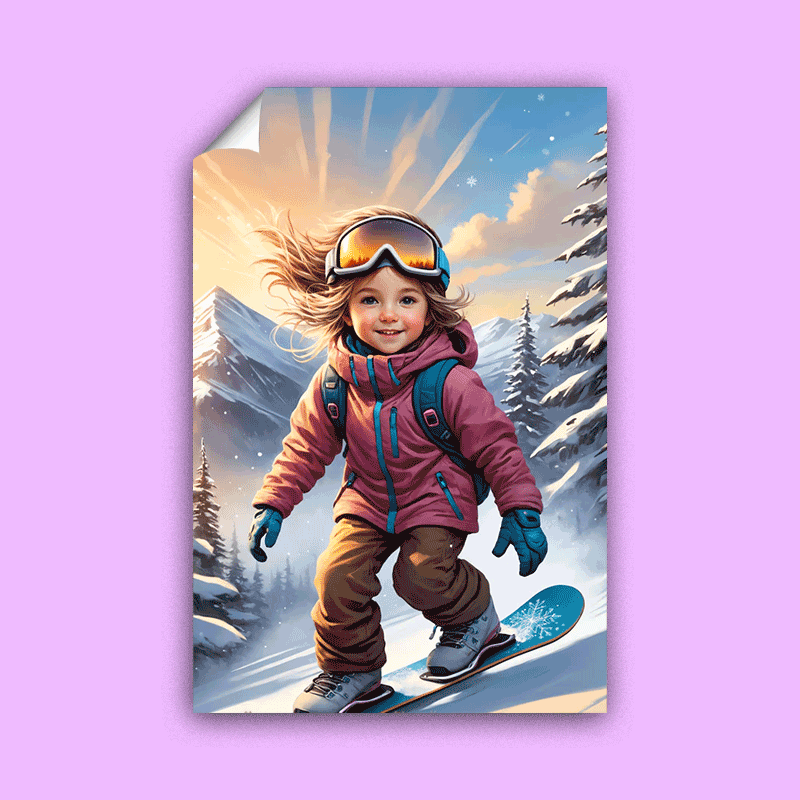 Mountain Snowboarder Girl
